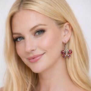 Dazzling Gem Butterfly Earrings